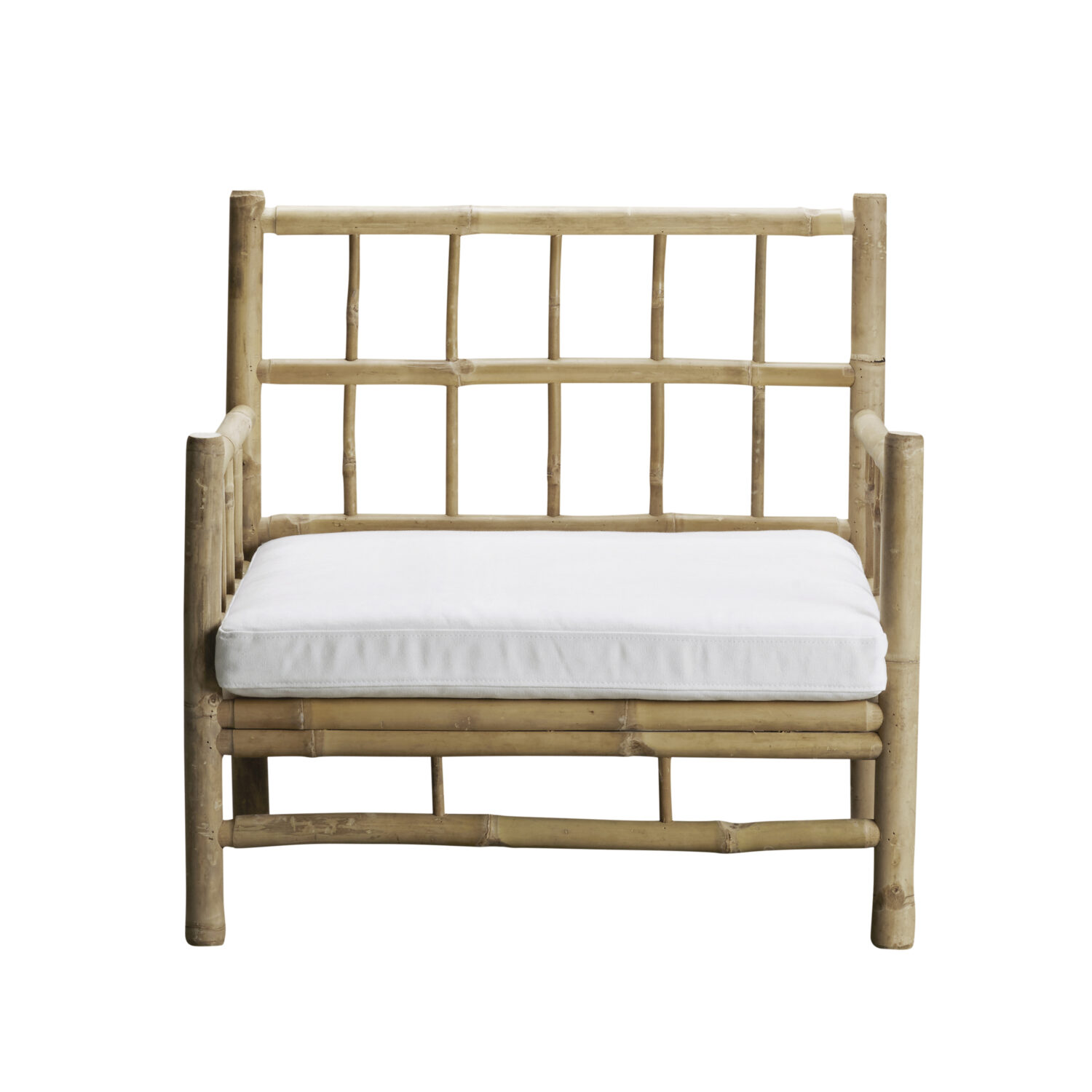 TineKhome Bambus lounge stol 76x76cm Høyde 70cm inkl. hvit TineKhome Bambus lounge stol 76x76cm Høyde 70cm inkl. hvit